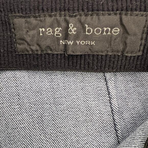 Rag & Bone Pocketless Denim Trouser Jeans Rear Zip Mid Rise Dark Wash Size 0 - Picture 3 of 9